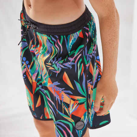 SWIM SHORTS 500 BLACK GREEN