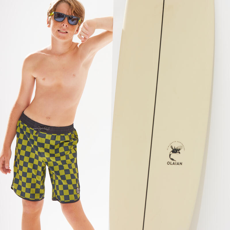 Chlapecké surfařské kraťasy 500 khaki