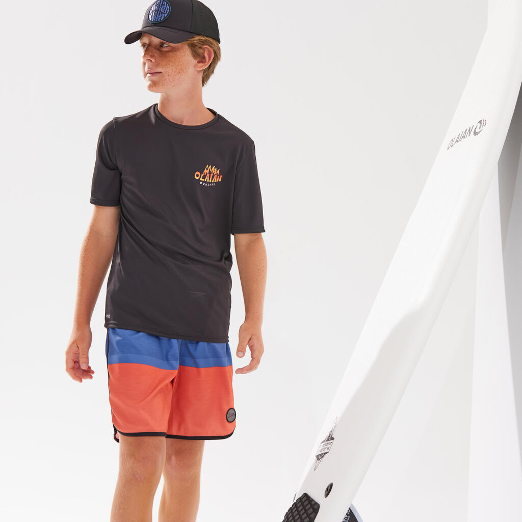 UV-Shirt kurzarm Kinder - 100 orange Print