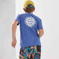 Kids' short-sleeved sun water T-Shirt blue