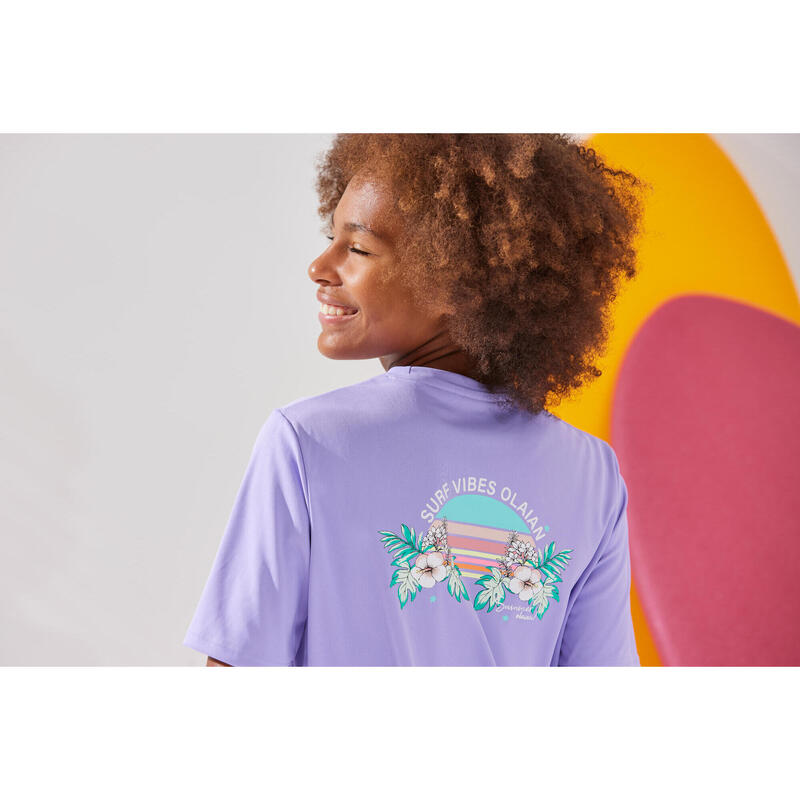 UV-Shirt kurzarm Kinder lila