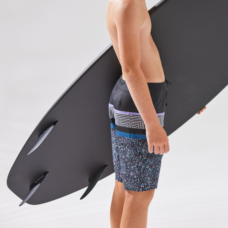 CALÇÕES DE SURF BOARDSHORT 900 MENINO PRETO