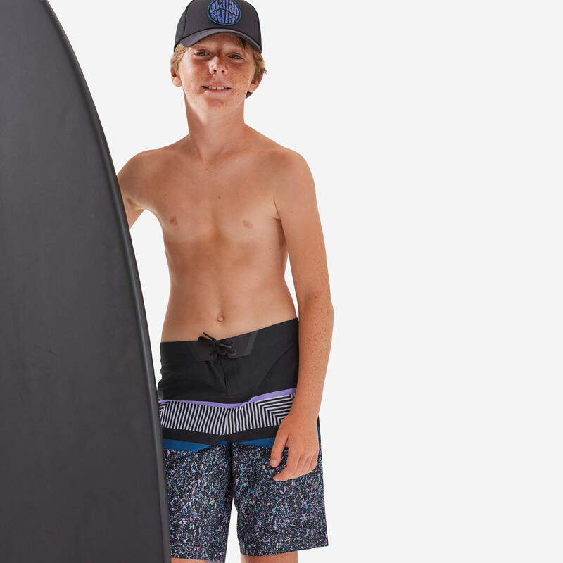 Șort de baie BOARDSHORT 900 NEGRU Băieți