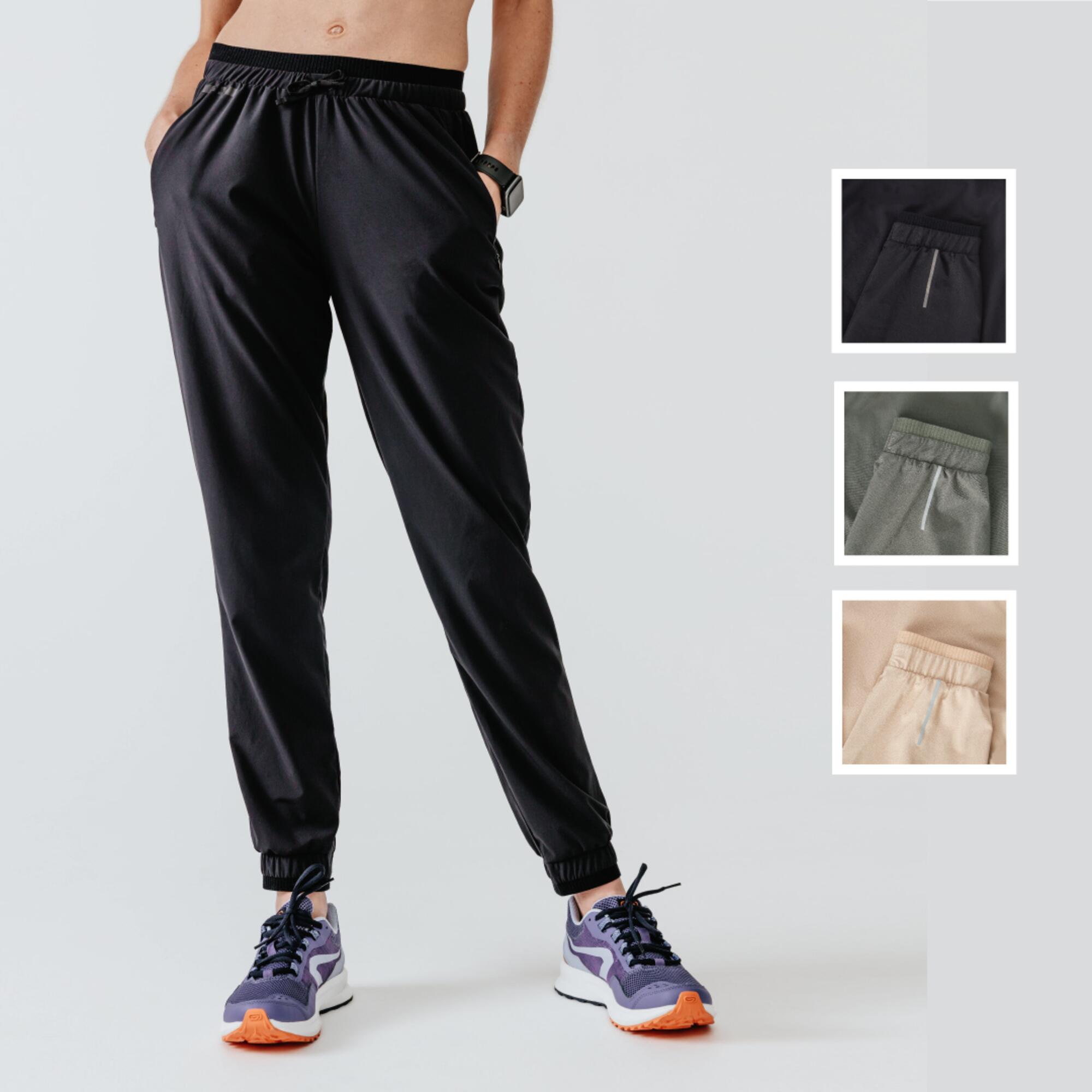 Pantaloni running donna RUN 500 DRY neri 13/34