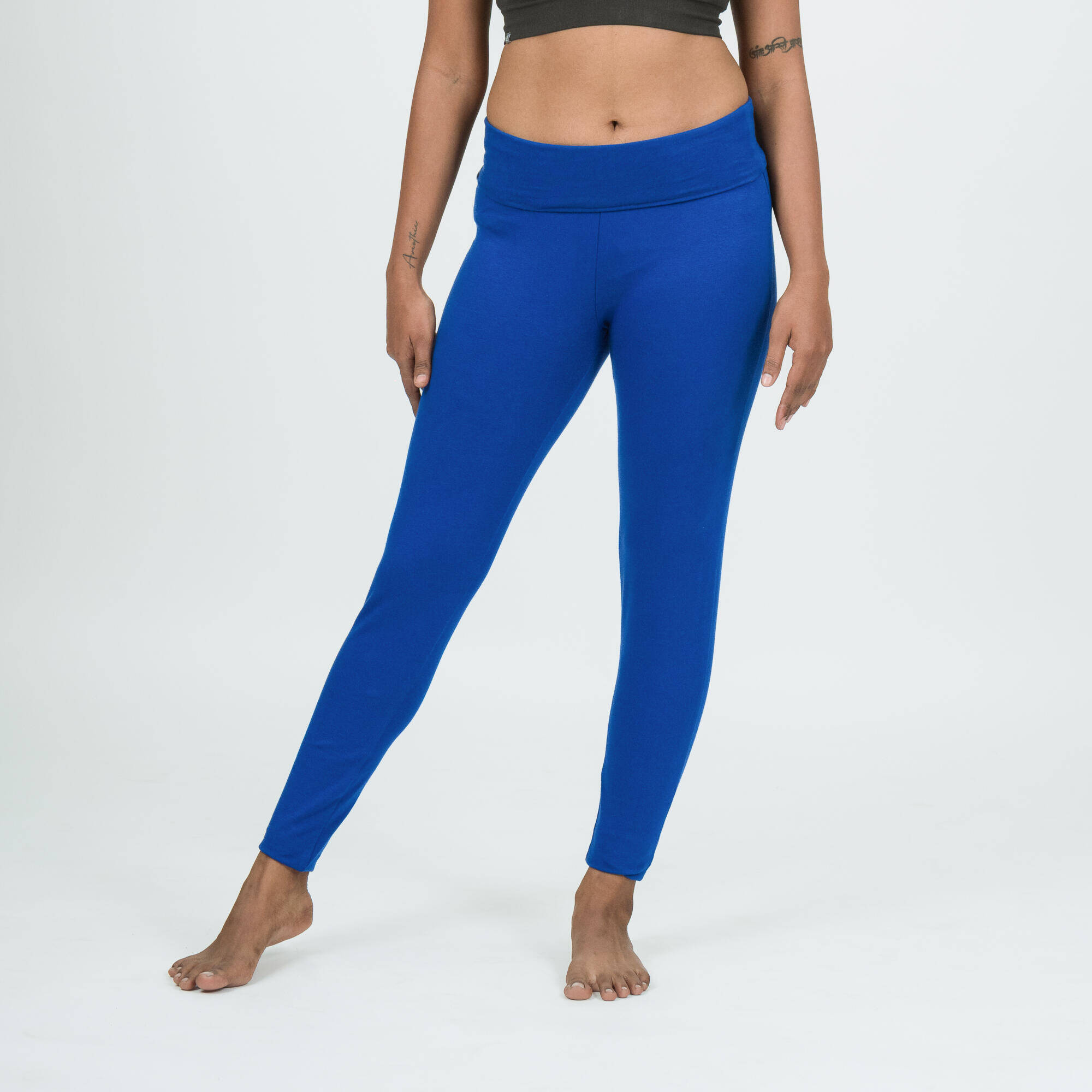 Women's Gentle Yoga Cotton Leggings - Indigo -  1
