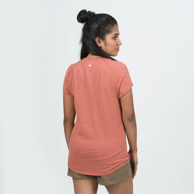 Women Yoga Organic Cotton T-Shirt Orange