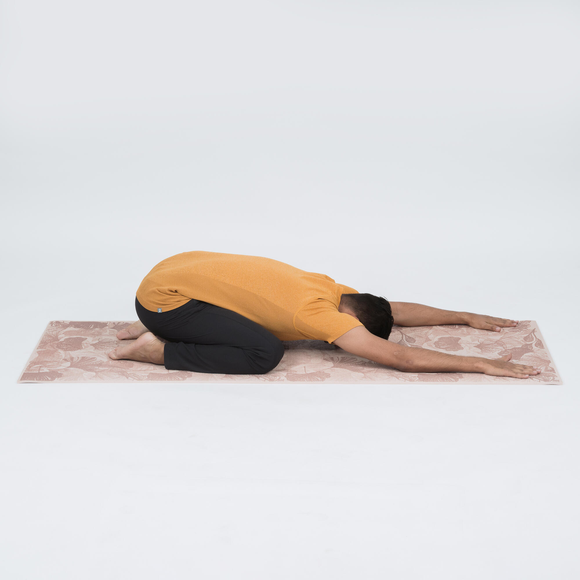 Yoga Mat, 8 mm thick, 173 x 61 cm, with Strap, Foam - Dark Blue Palm, Soft