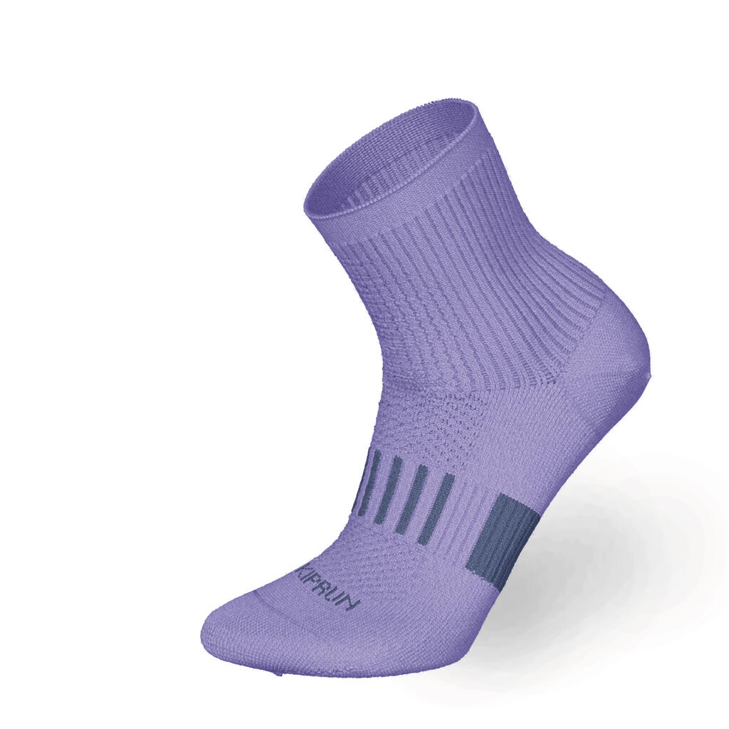 Laufsocken Mid Kinder 2er Pack - 500 Comfort blau/grün gestreift 