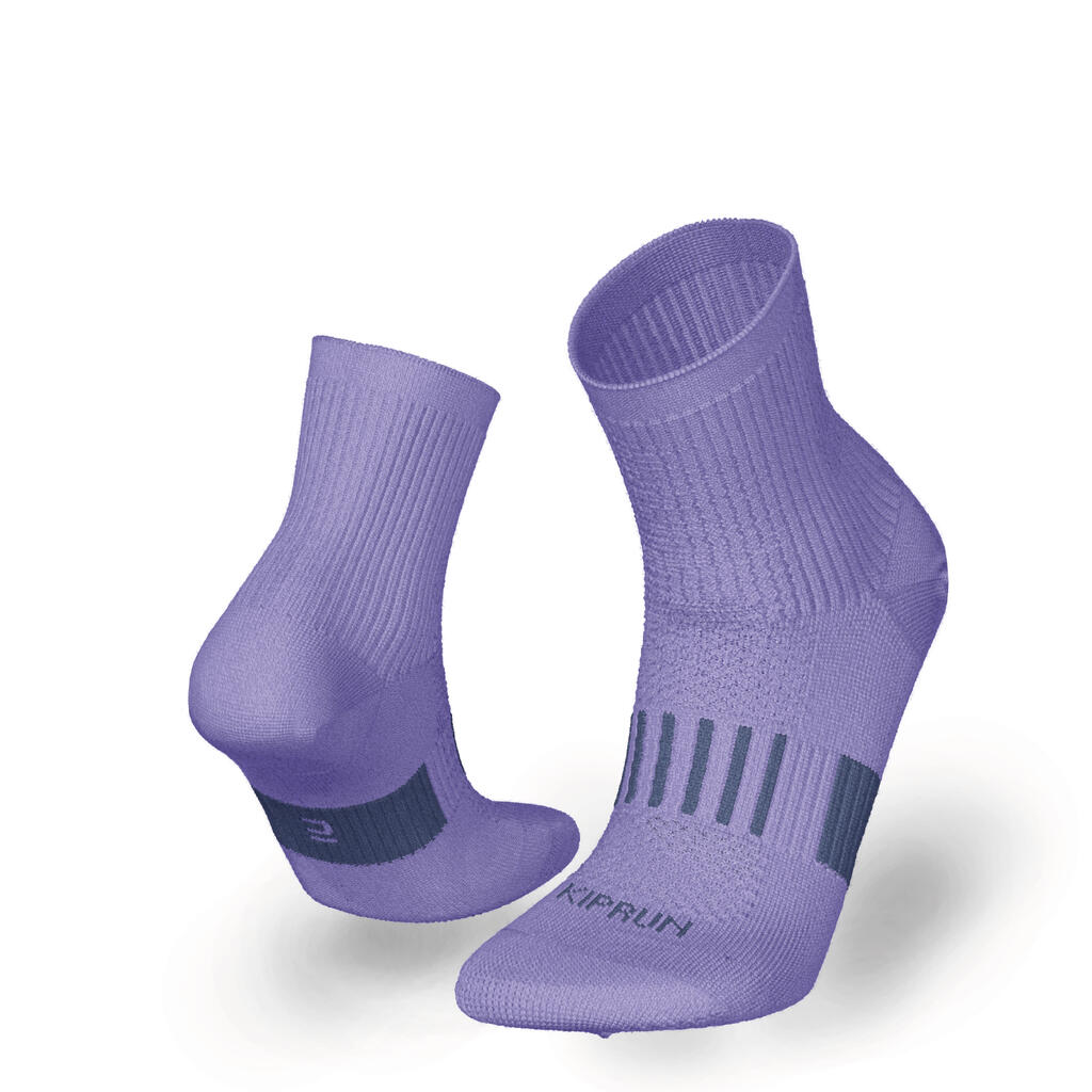 Laufsocken Mid Kinder 2er Pack - 500 Comfort blau/grün gestreift 