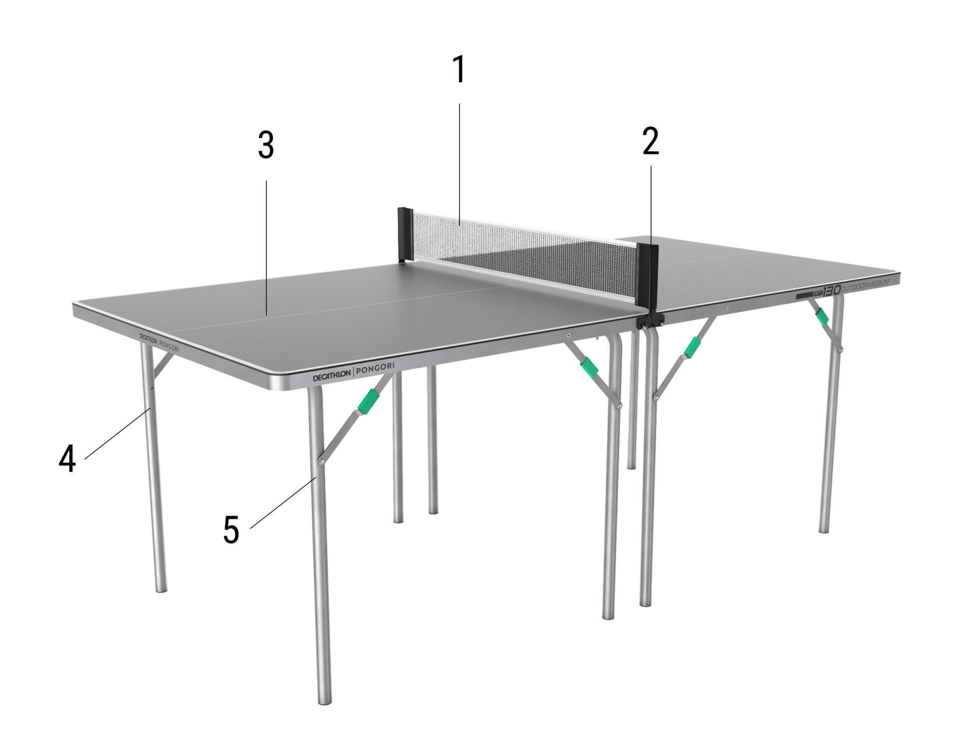 Ersatzteile für die Tischtennisplatte PPT 130 Medium Outdoor.