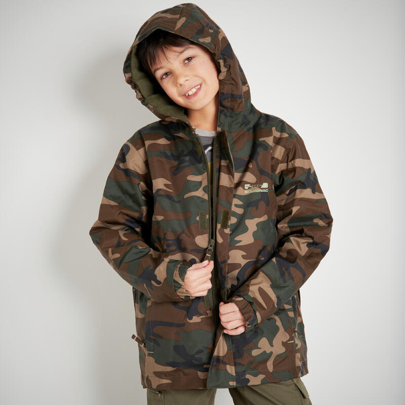 VESTE CHAUDE JUNIOR 100 CAMOUFLAGE WOODLAND