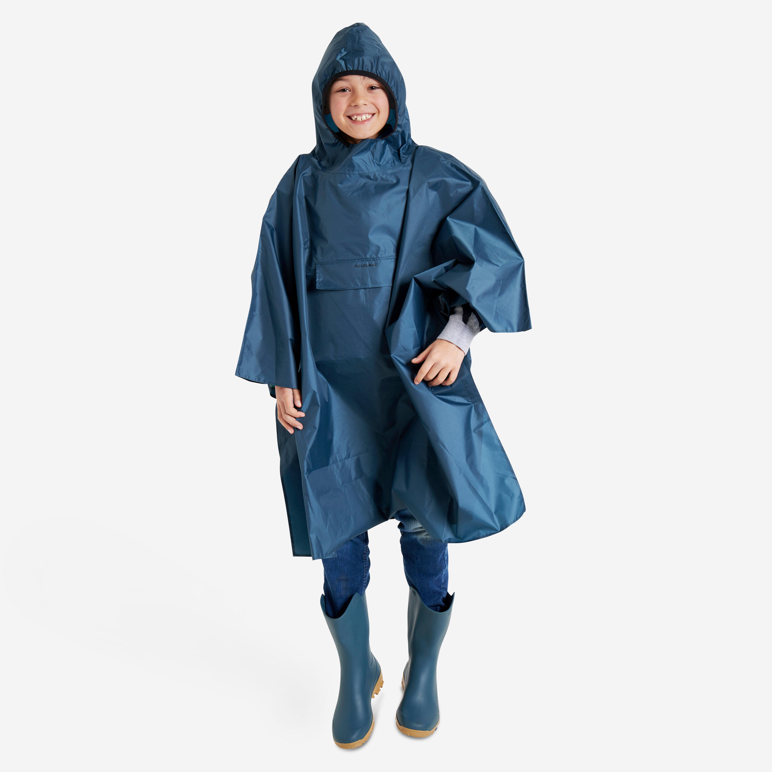 Solognac - Poncho Glenarm Junior - Poncho - Chasse Et Tir Sportif - Bleu-gris - Taille Unique - Decathlon
