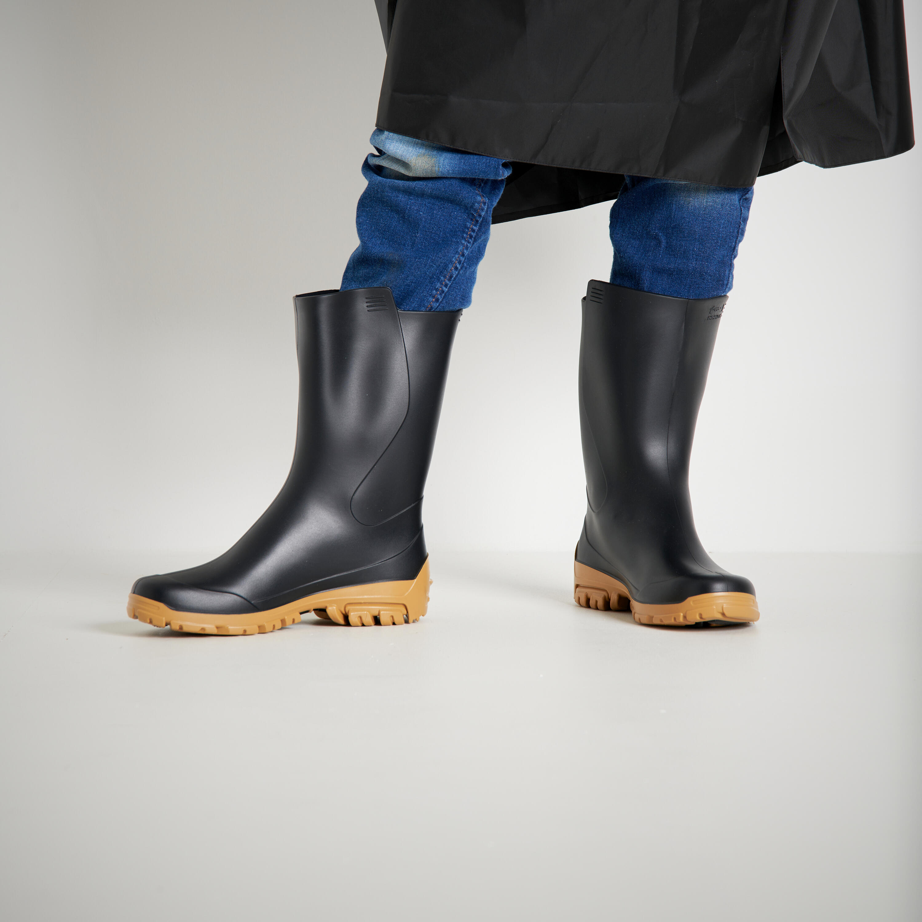 Kids’ Lightweight PVC Boots - 100 Black - SOLOGNAC