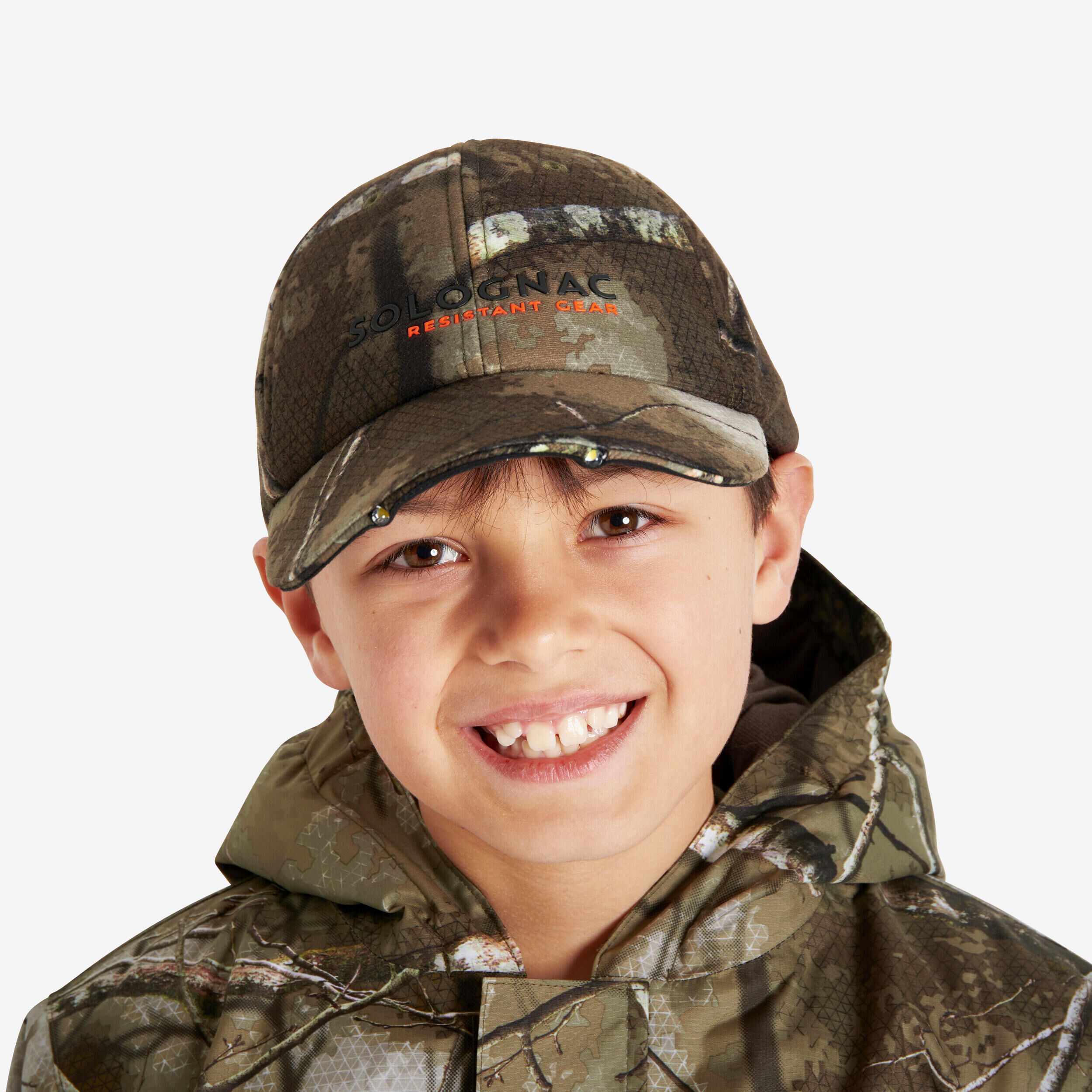 SOLOGNAC KIDS' LED CAP CAMOUFLAGE TREEMETIC