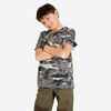 Jagd-T-Shirt 100 Kinder Camouflage grau 