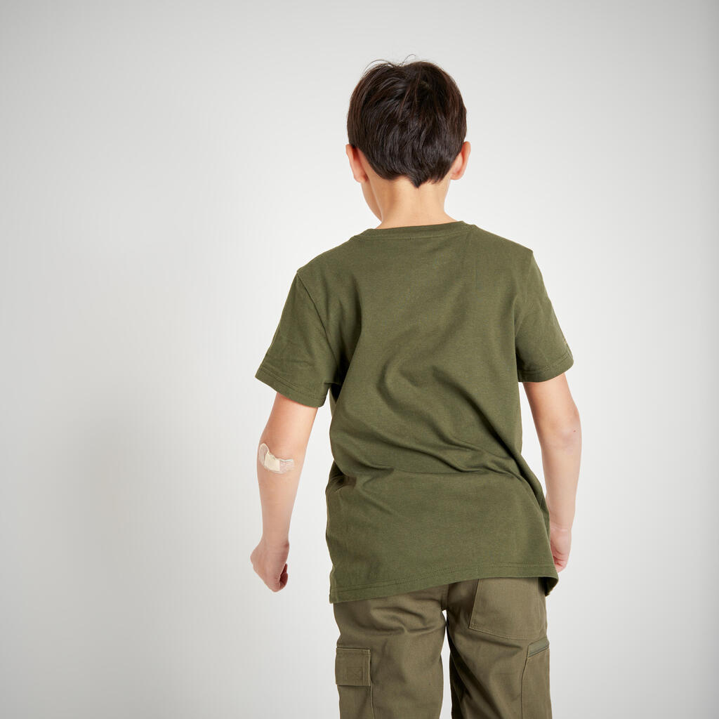 Detské tričko 100 s krátkym rukávom s motívom diviaka zelené