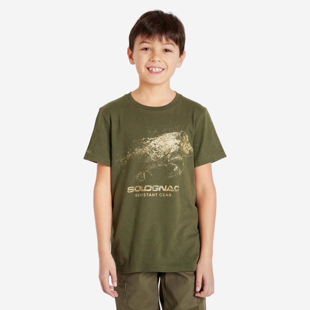 Jagd-T-Shirt 100 Kinder LTD Hirsch braun 