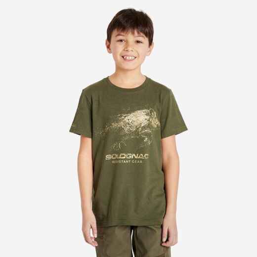 
      Junior Country Sport Short-Sleeved Cotton T-Shirt - 100 Ltd Green Boar
  