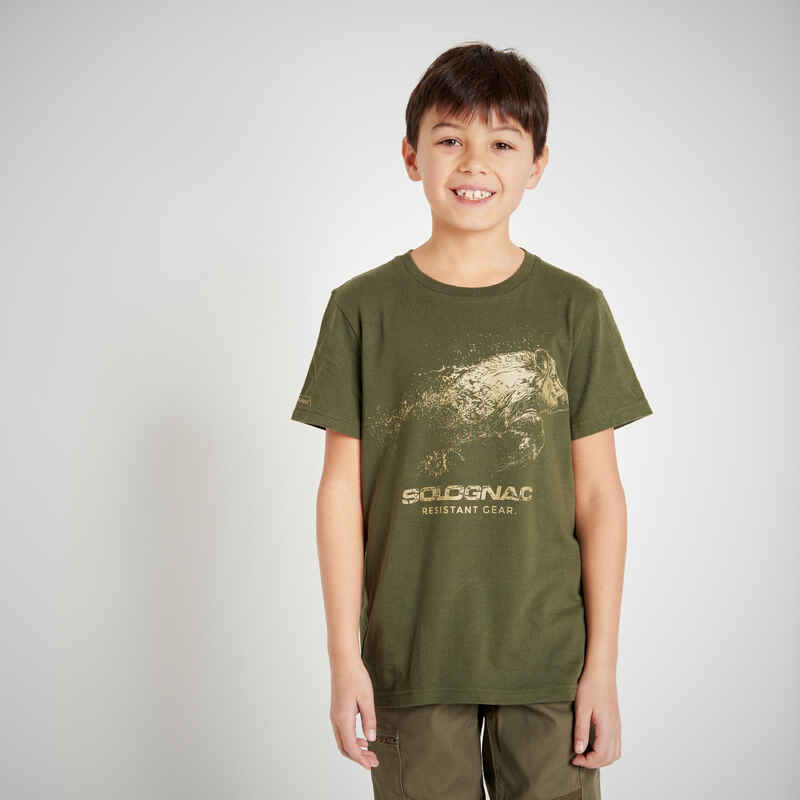 Jagd T-Shirt 100 Kinder Wildschwein grün Medien 1