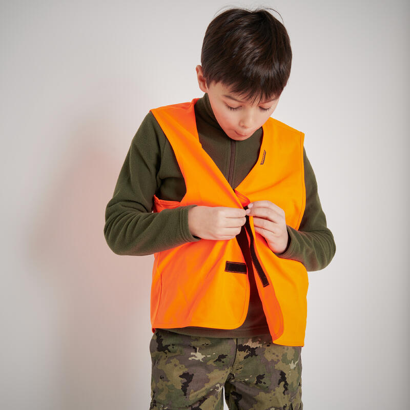 Fluo hesje voor de jacht kinderen oranje