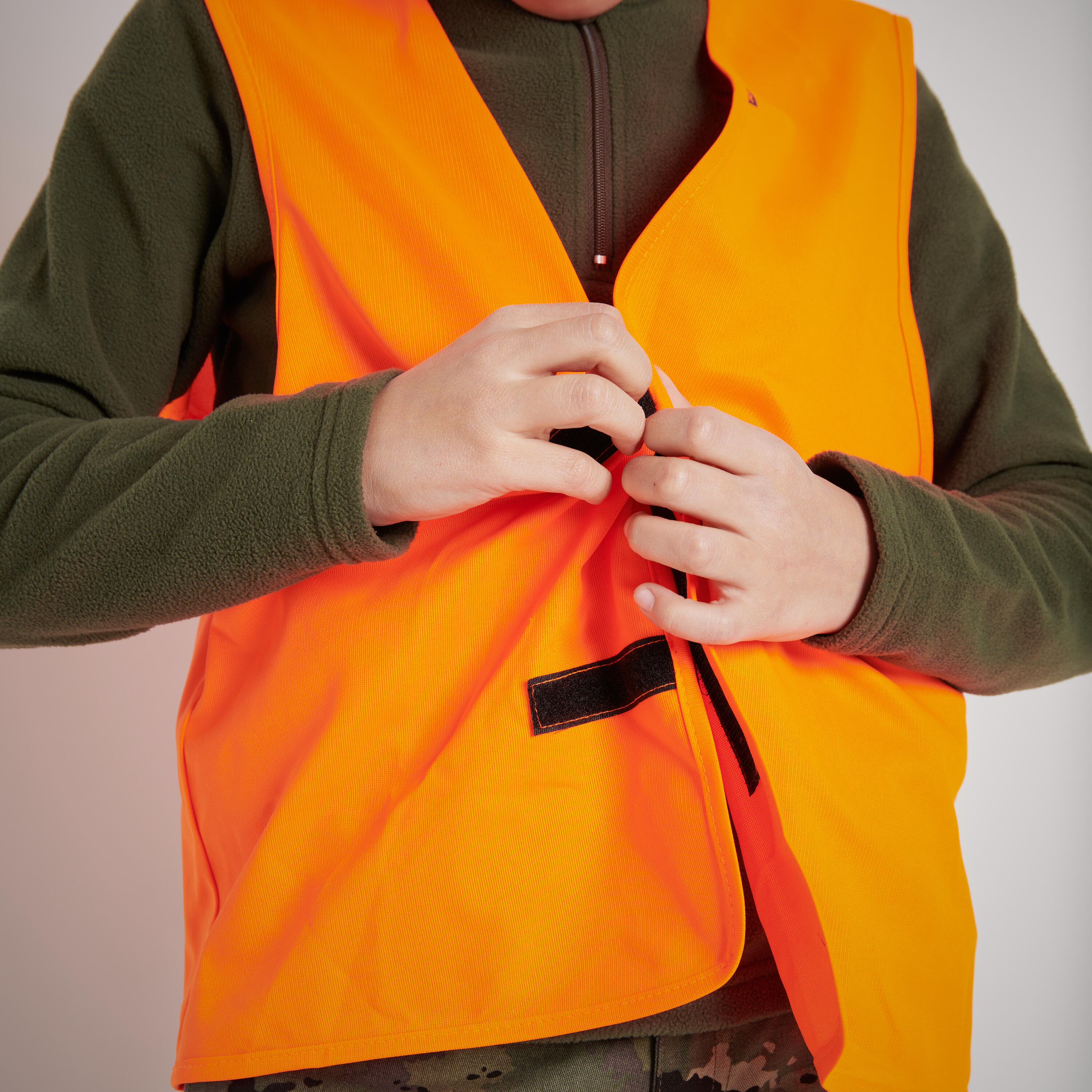 Chasuble de chasse enfant - orange fluo - SOLOGNAC