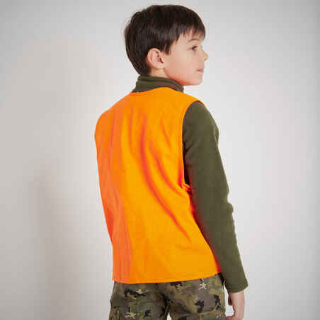 Živo oranžen lovski brezrokavnik za otroke