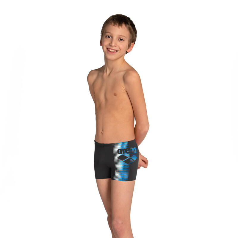 Badehose Boxer Kinder Arena - schwarz/blau 