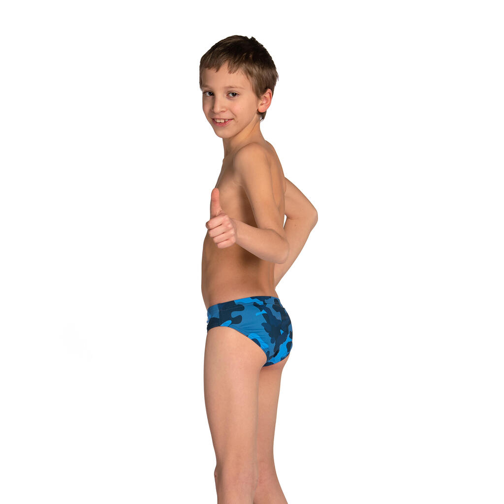 Kid's Swimming Briefs ARENA CAMO Blue