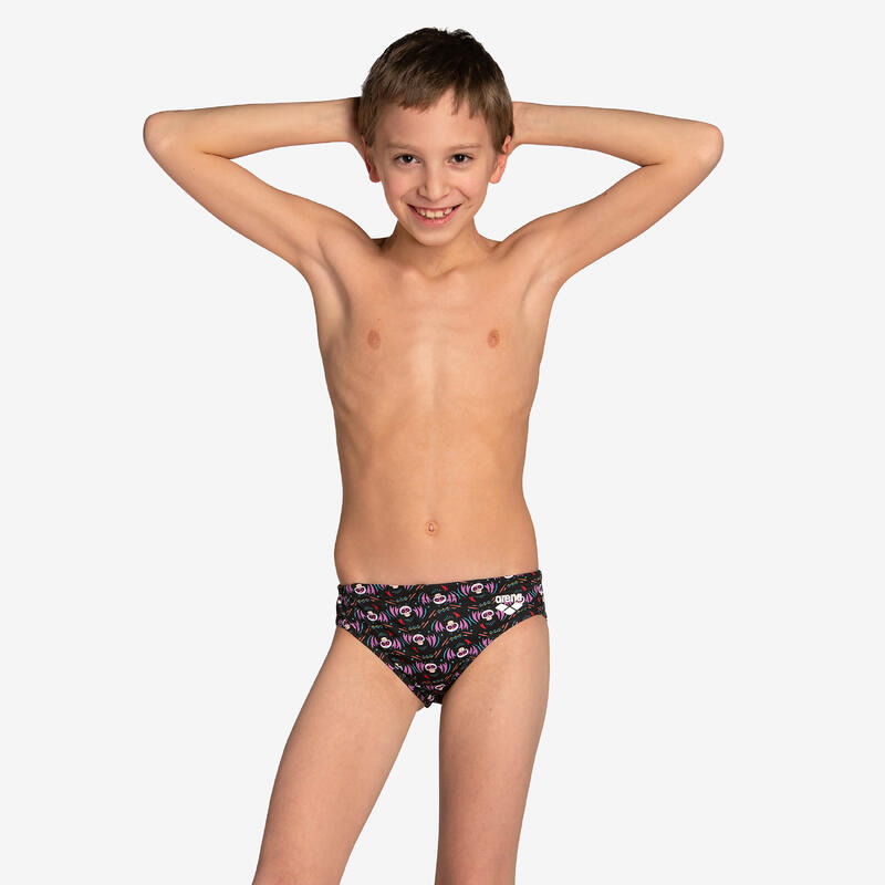 Badehose Slip Kinder Arena - Skull schwarz 