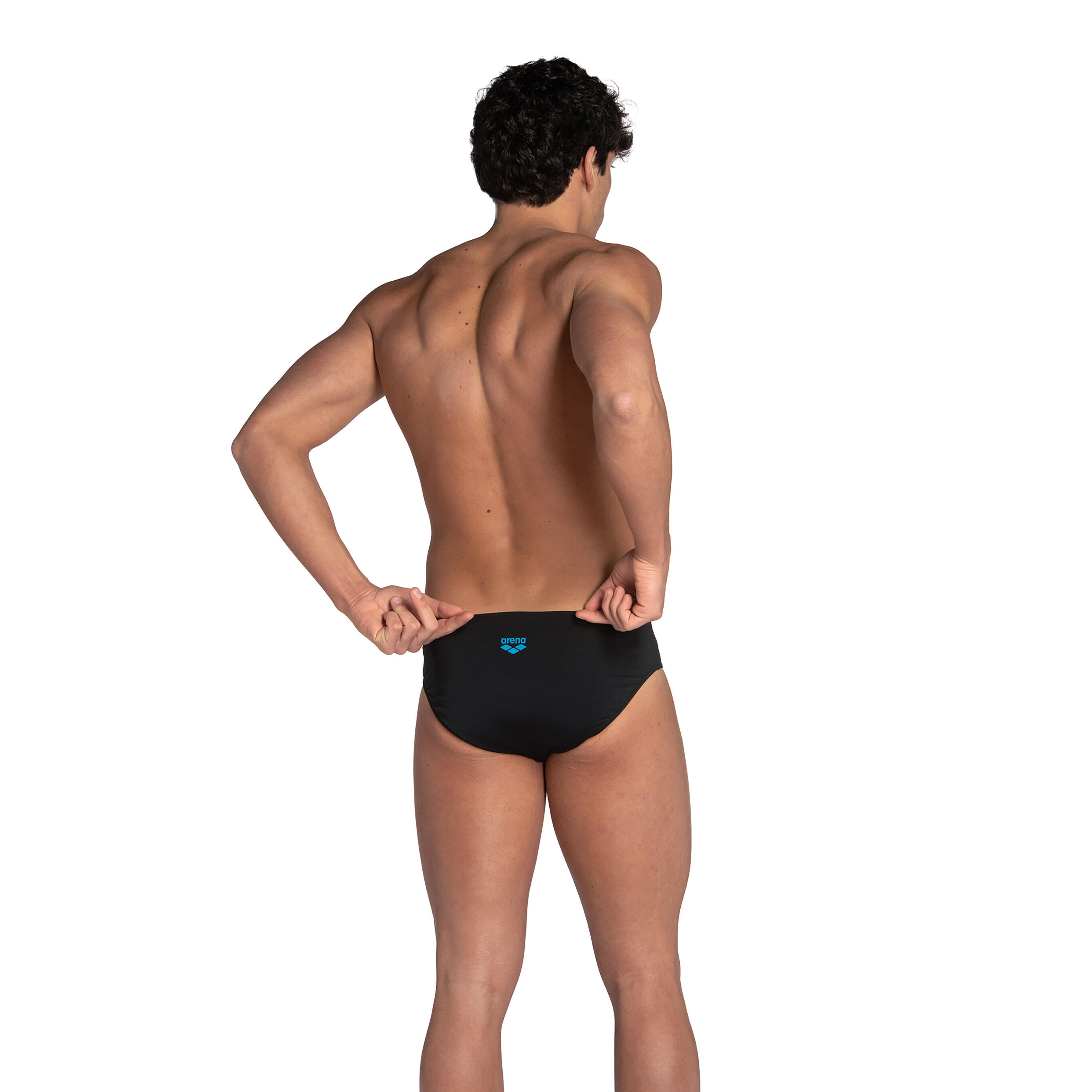 Zwemslip voor heren zwart blauw 3/5