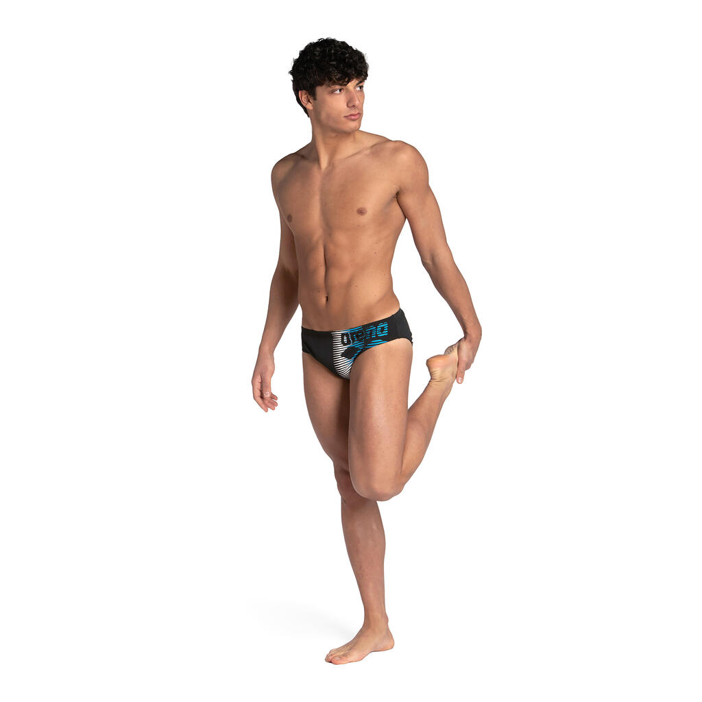 Badehose Slip Herren Arena - schwarz/blau 