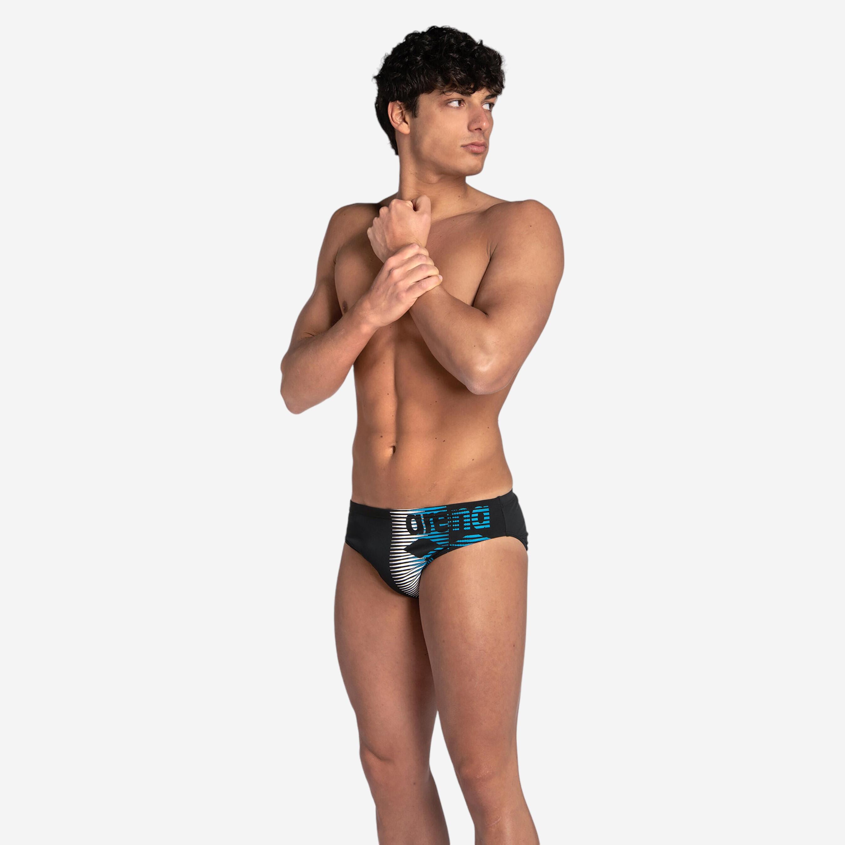 Zwemslip voor heren zwart blauw 1/5