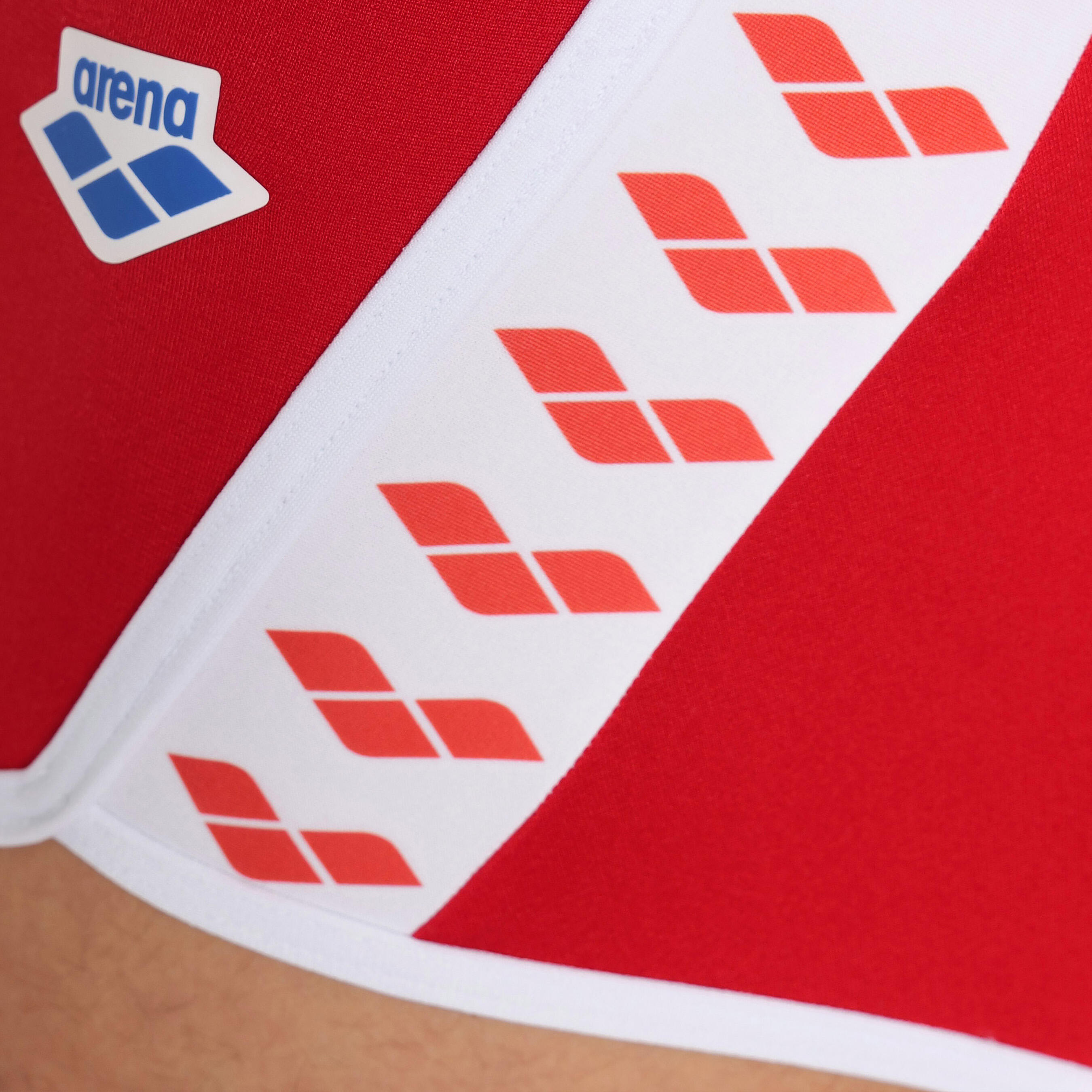Pánské slipové plavky Arena Icons červeno-bílé 4/5