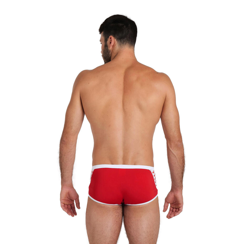 Badehose Slip Herren Arena - Icons rot/weiss 