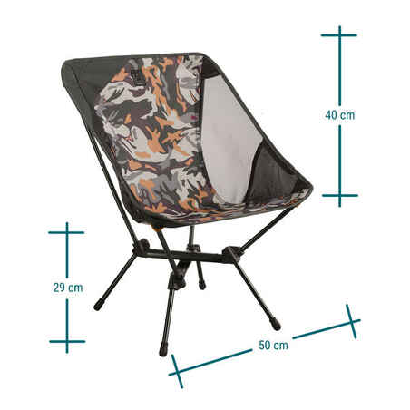 CHAISE BASSE PLIANTE DE CAMPING MH500 CAMO