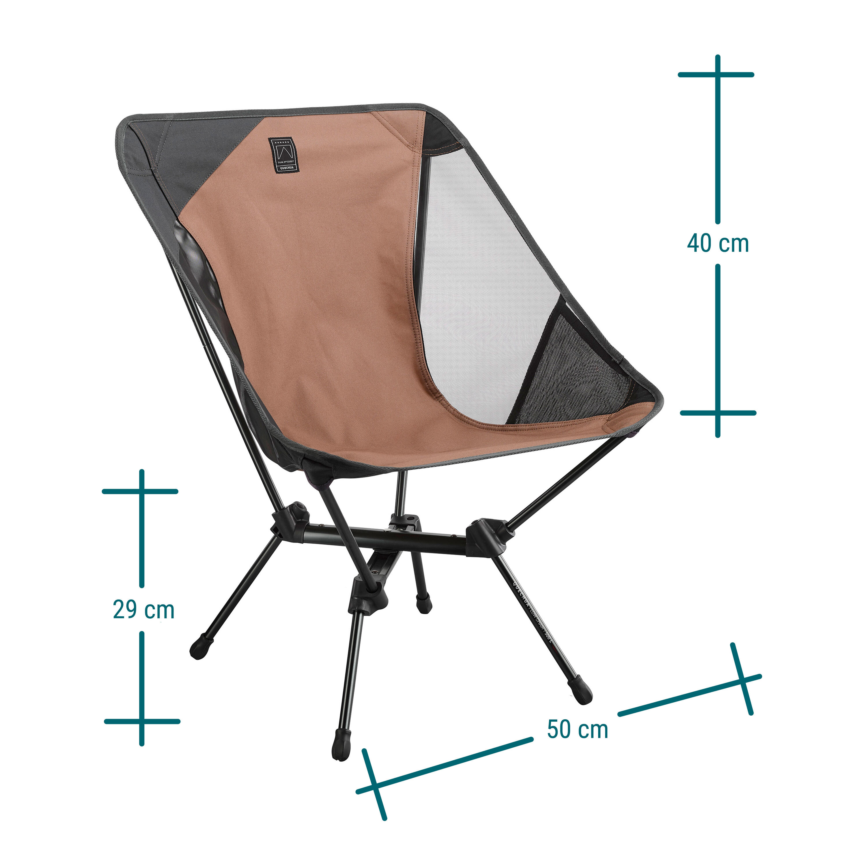LOW FOLDING CAMPING CHAIR MH500 - BROWN 4/10
