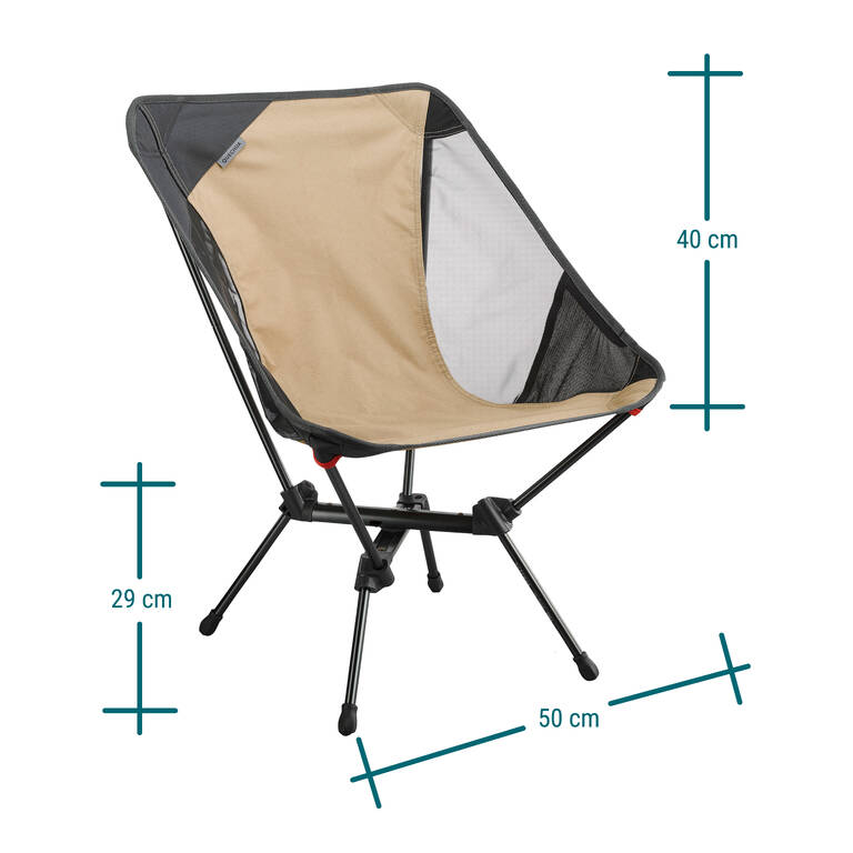 LOW FOLDING CAMPING CHAIR MH500 BEIGE