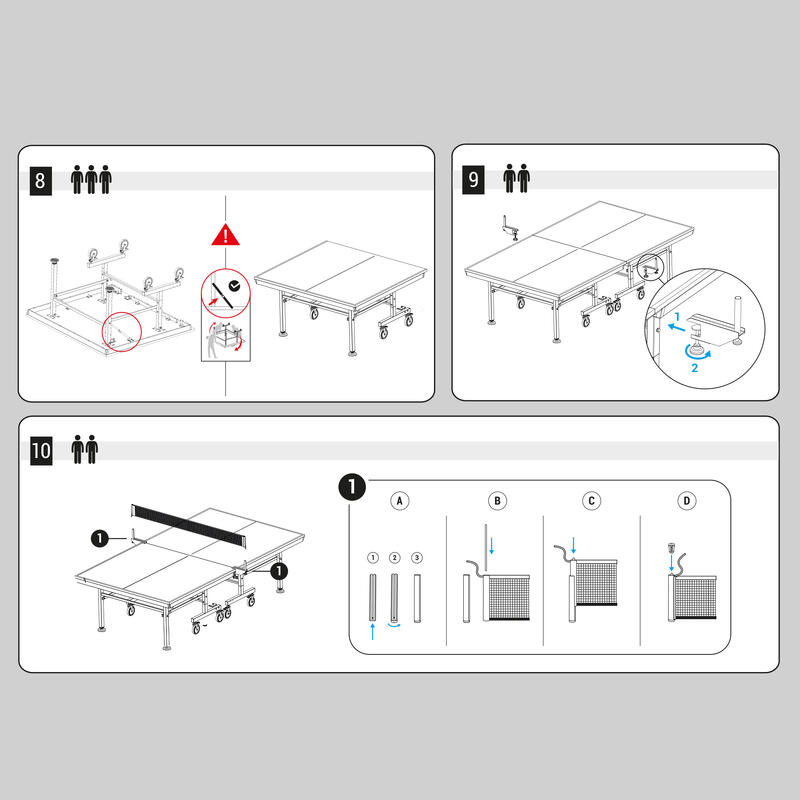 Keréktartó T-elem TTT 930-as pingpongasztalhoz