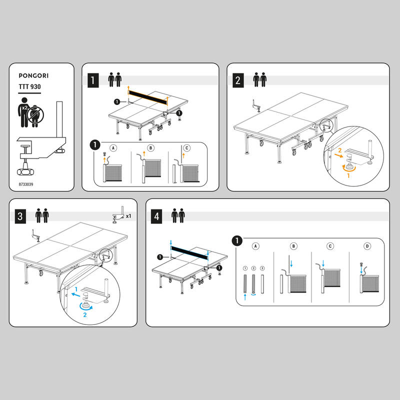 Kit de deux poteaux pour tables intérieures de tennis de table