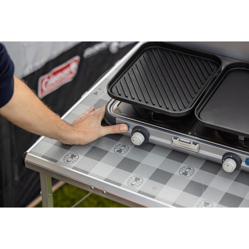 Aragaz de camping cu gaz, 2 arzătoare, Camp & Grill - Plancha, Grill