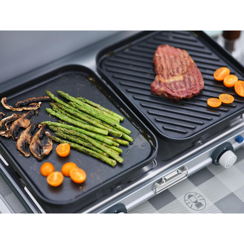 Aragaz de camping cu gaz, 2 arzătoare, Camp & Grill - Plancha, Grill