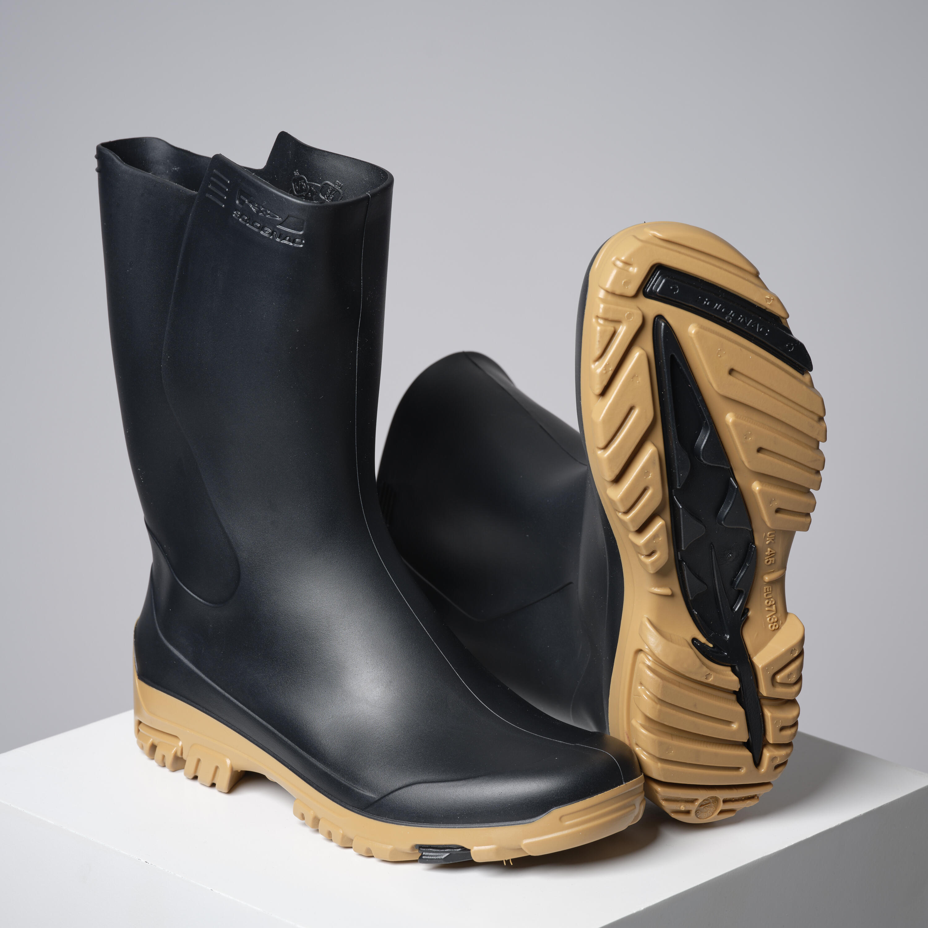 Durable Rubber Boots - 500 Green - Dark bronze - Solognac - Decathlon