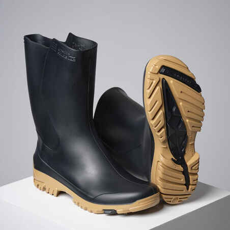 Botas de PVC ligeras y negras para mujer Solognac 100