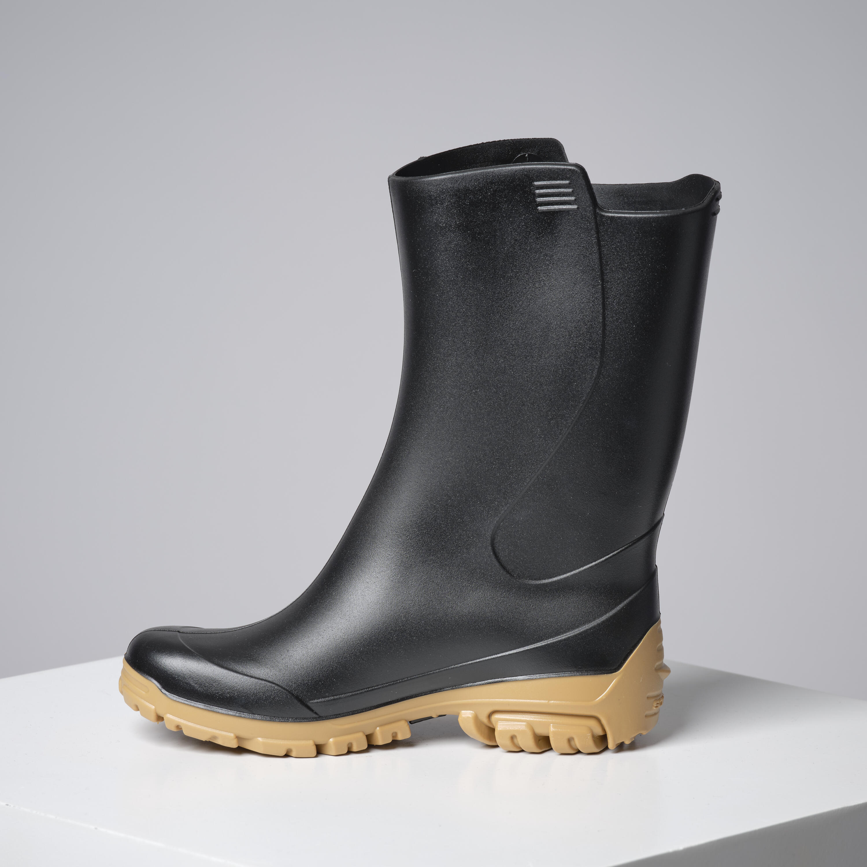 Kids’ Lightweight PVC Boots - 100 Black - SOLOGNAC