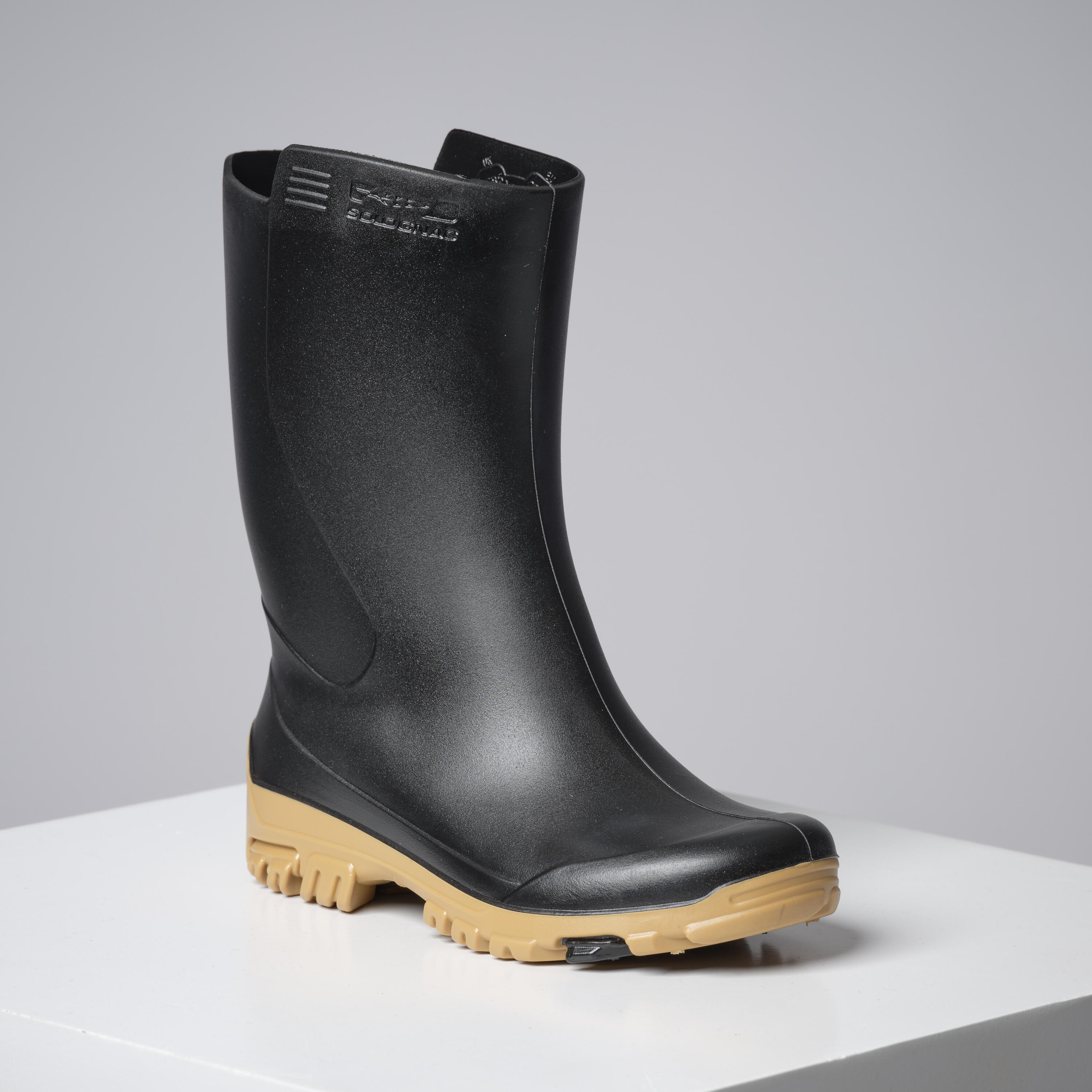 Kids’ Lightweight PVC Boots - 100 Black - SOLOGNAC