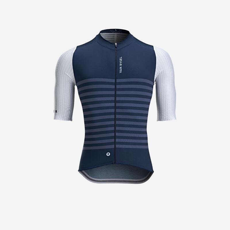 Maillot vélo route homme Racer Pro Marinière bleu VAN RYSEL Decathlon