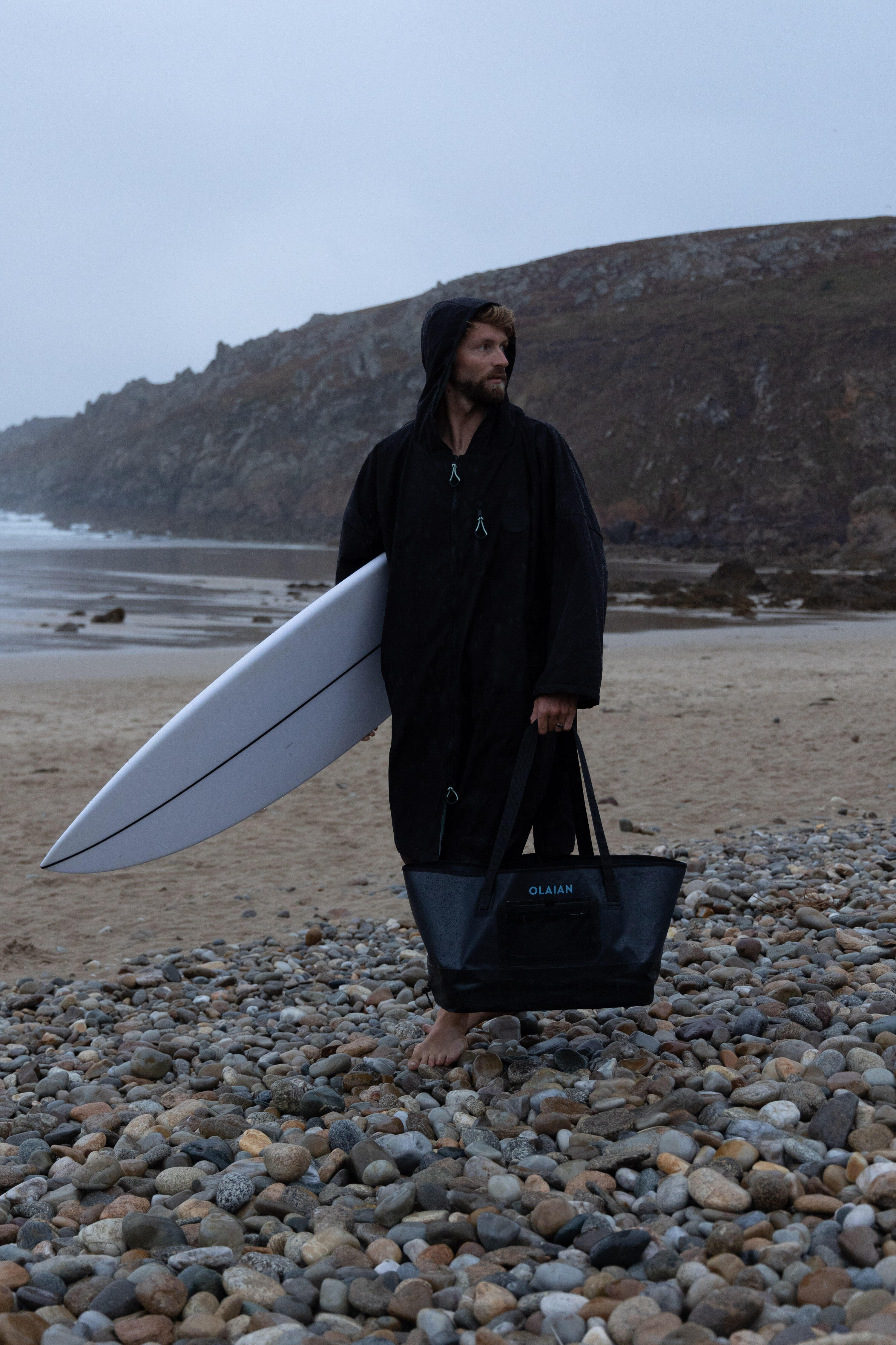 Poncho surf adulto 950 nero 15/15