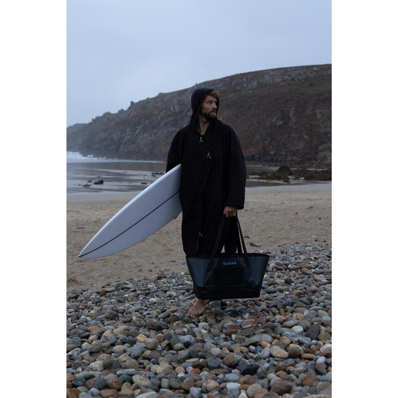 Poncho surf adulto 950 impermeabile nero