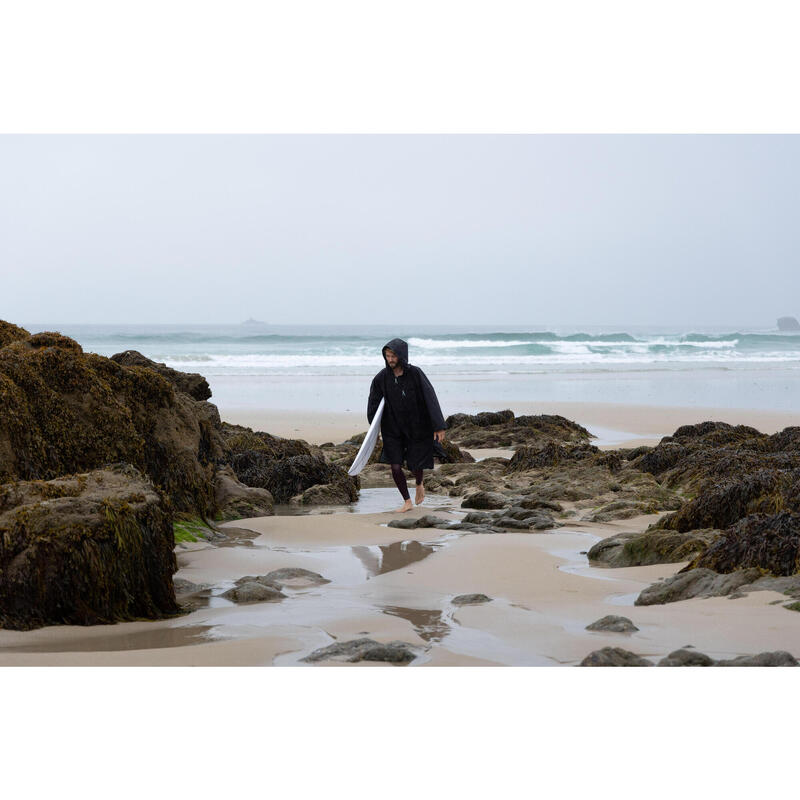 Poncho surf 950 Negru Adulți