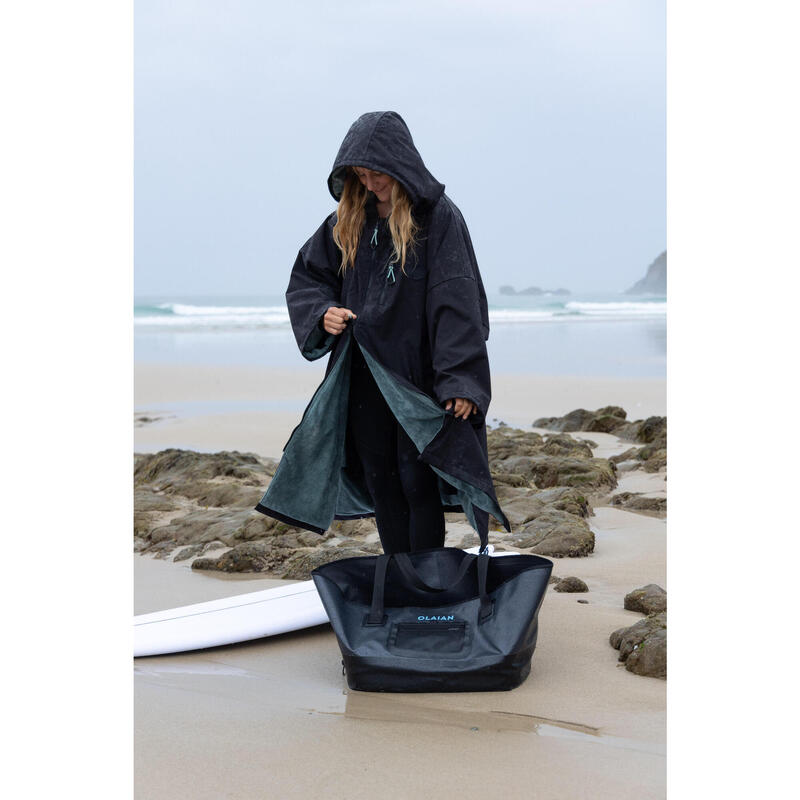 Poncho surf 950 Negru Adulți